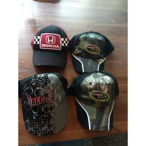 lot‎ of 4 Nascar racing hat cap snapback Dale Jr Honda Sprint Cup Series
